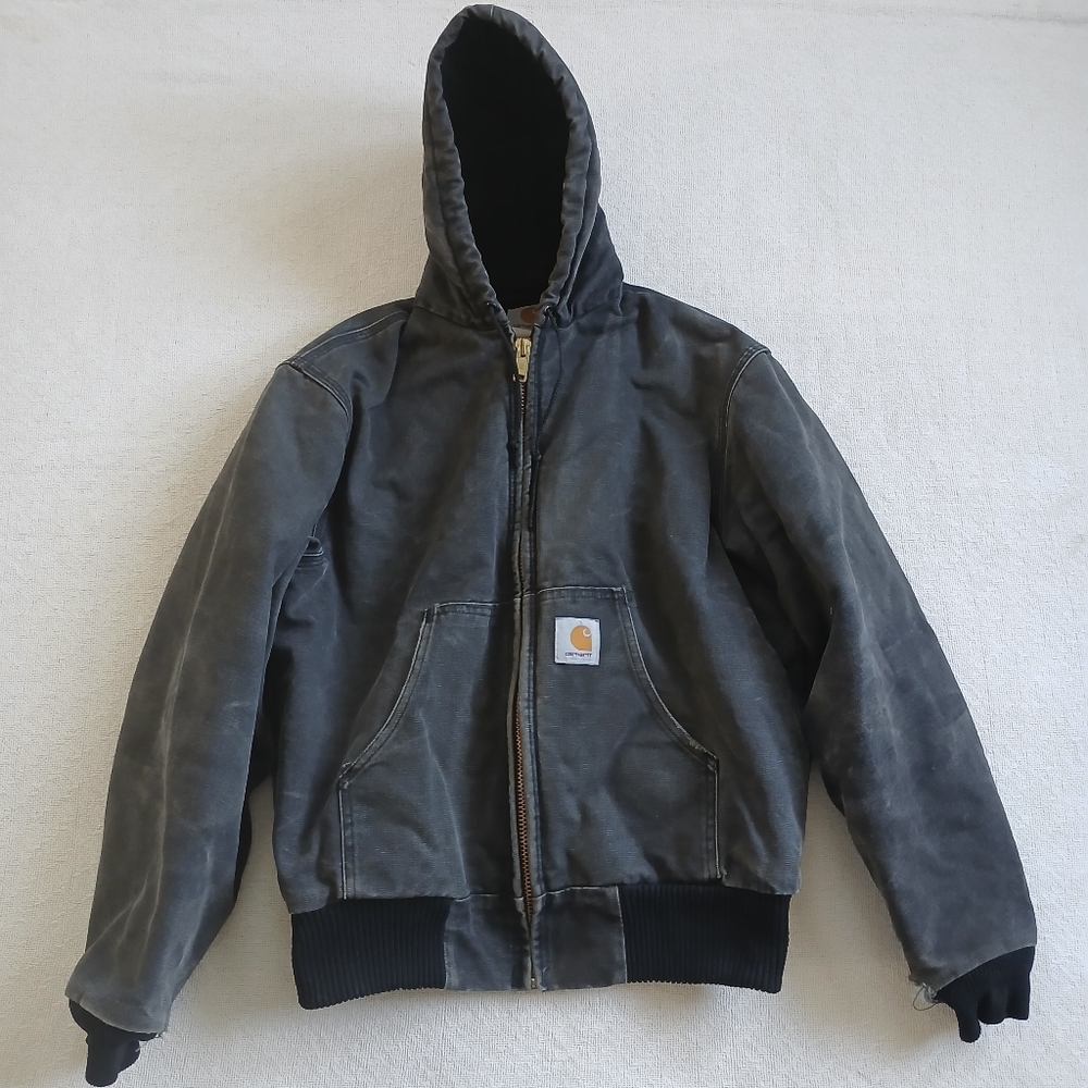 carhartt vintage j04 faded black active jacket 90s grunge workwear gorpcore med